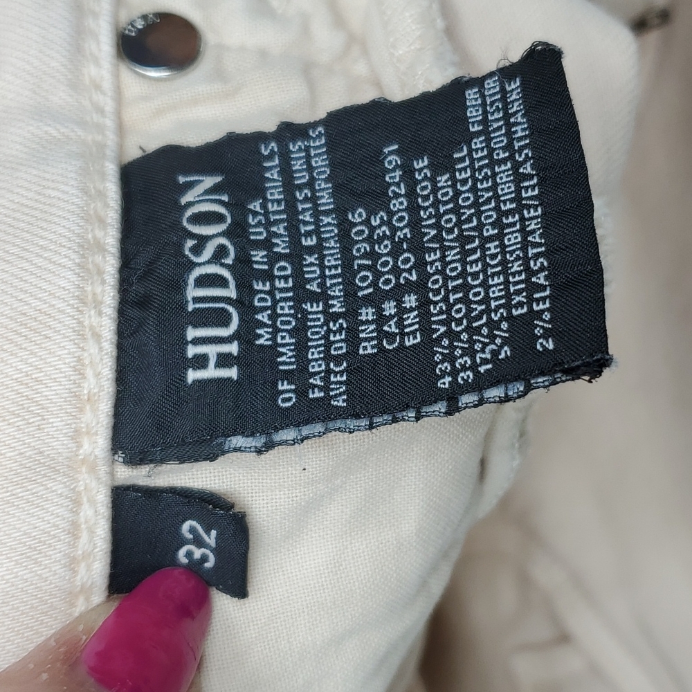 HUDSON Nico Midrise Ankle Supmer Skinny Jeggings 32 Cream NWOT Womens - Picture 9 of 14